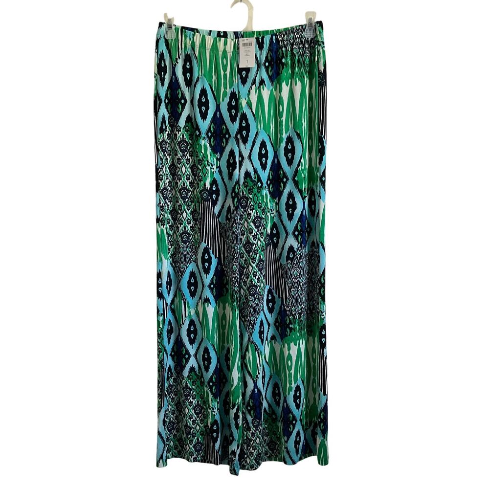 Chico’s‎ Traveler’s Cool Ikat Printed Palazzo Pants - Size Medium Tall - NEW